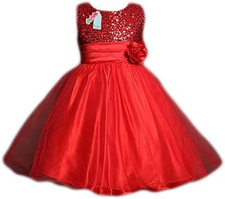 Girls Floral Sequin Sleeveless Formal Dress