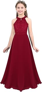 TiaoBug Kids Lace Maxi Dress