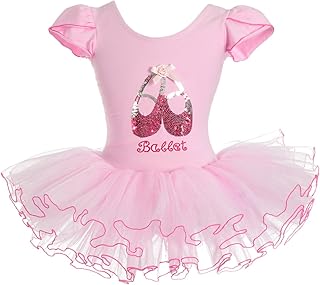 Sequined Ballet Tutu Dress with Ballerina Shoes Pattern