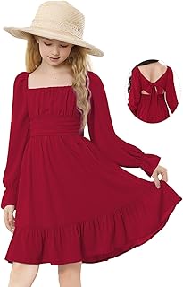 Durio Girls Tie Back Off Shoulder Dress