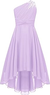 TiaoBug Girls One Shoulder Bridesmaid Dress