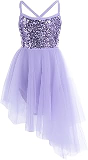 FEESHOW Girls Sequins Tulle Lyrical Ballet Dance Tutu