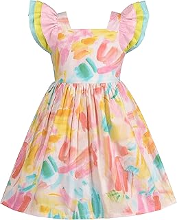 Sunny Fashion Girls Polka Dot Dress Yellow Size 4-10 Years
