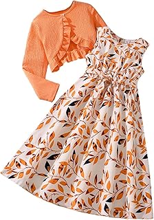 Girls 2-Piece Print Dress + Jacket Set