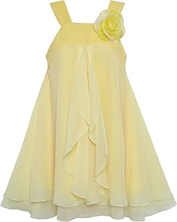 Sunny Fashion Girls Halter Flower Chiffon Dress Size 4-