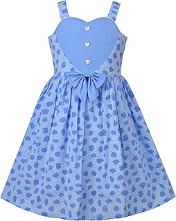 Sunny Fashion Girls Heart Print Pink Dress Size 4-12 Years