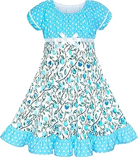 Girls Purple Flower Summer Dress Size 6-14 Years